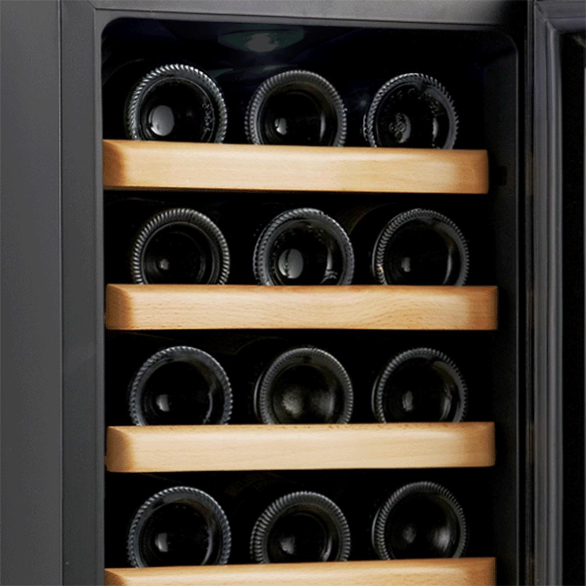 Cava De Vinos Vondom Para 18 Botellas T18 Negra Con Estantes De Madera